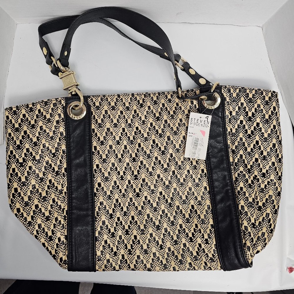 Steven by Steve Madden XL Tote Shoulder bag Multicolor with Faux leather straps